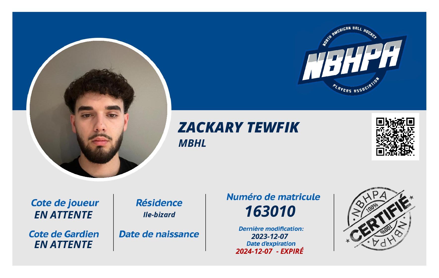 Zackary Tewfik