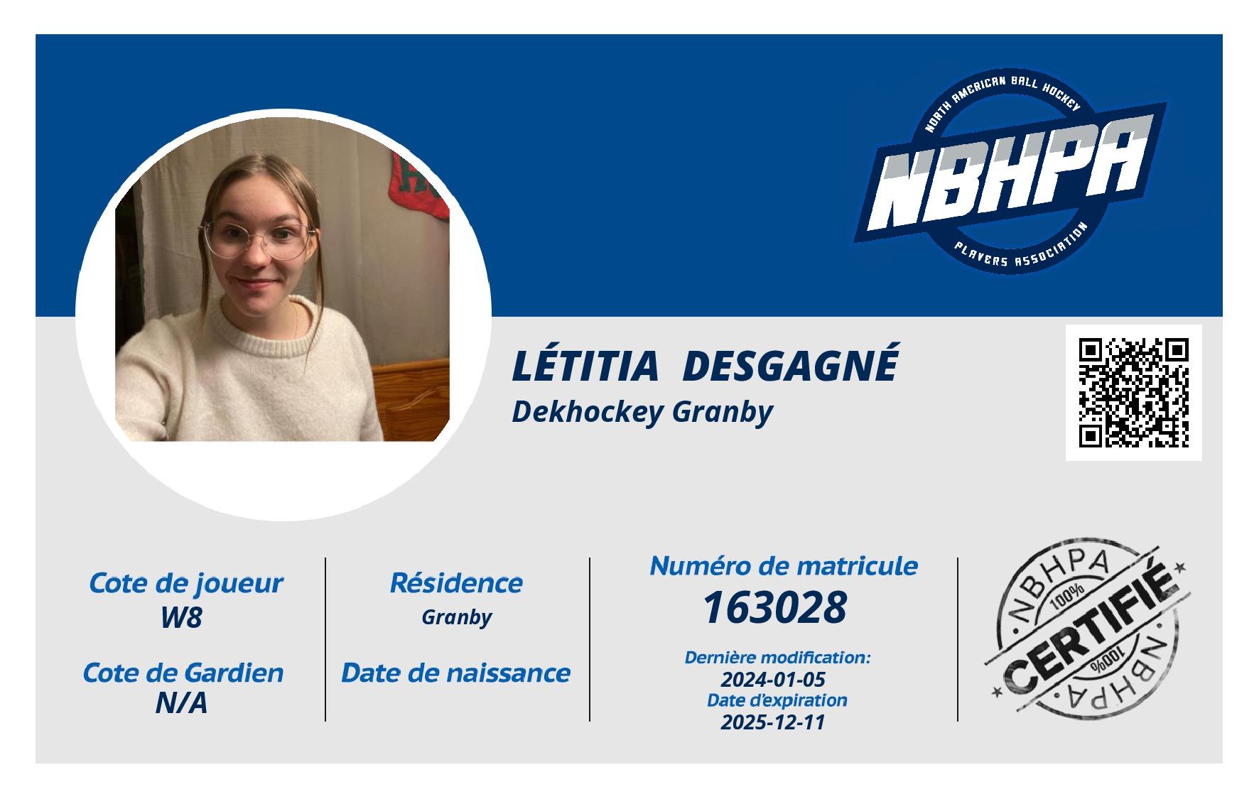 Létitia  Desgagné