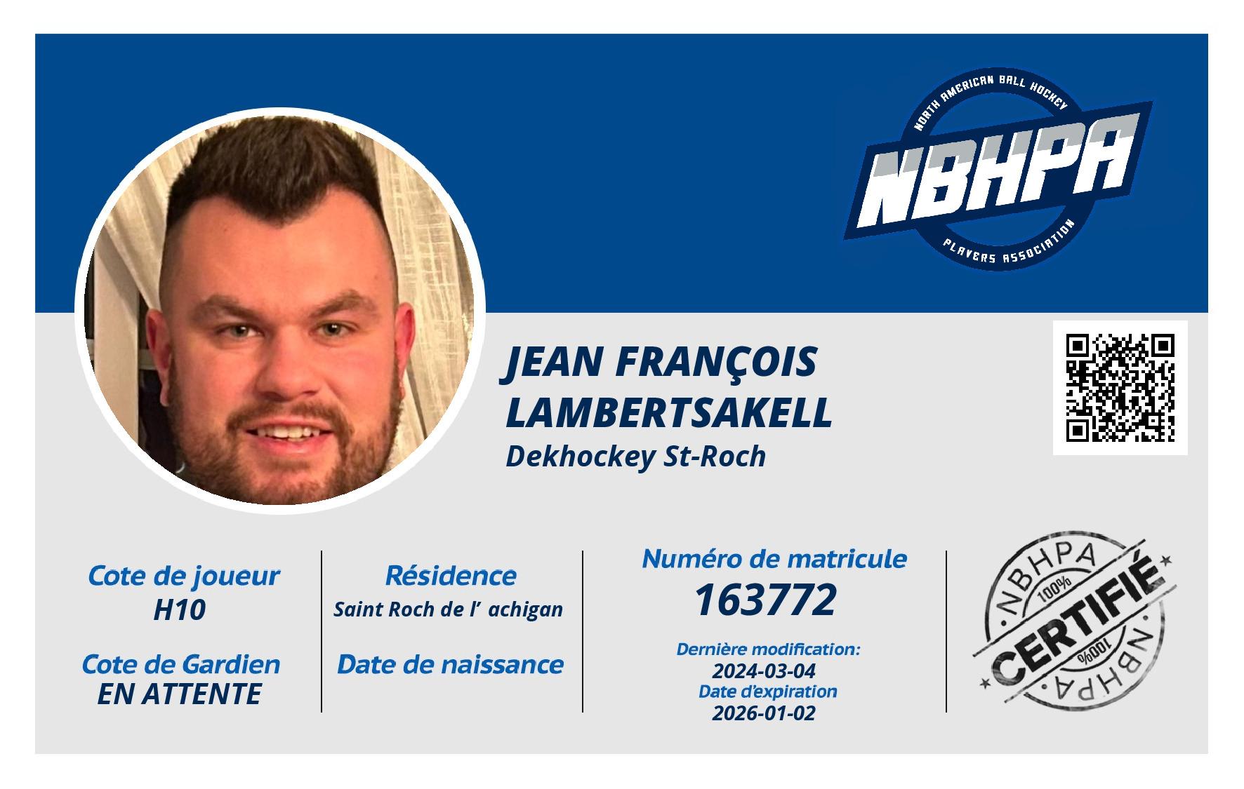 Jean françois Lambertsakell