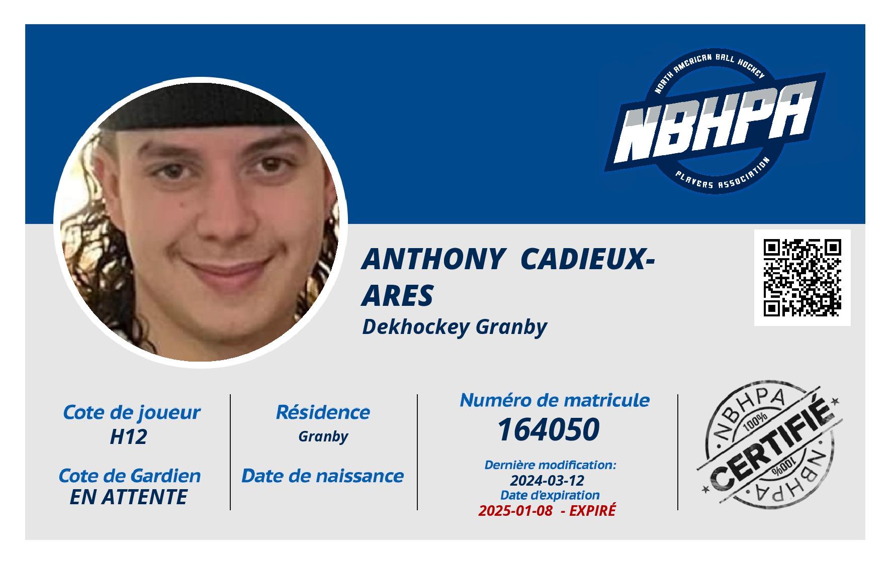 Anthony  Cadieux-Ares