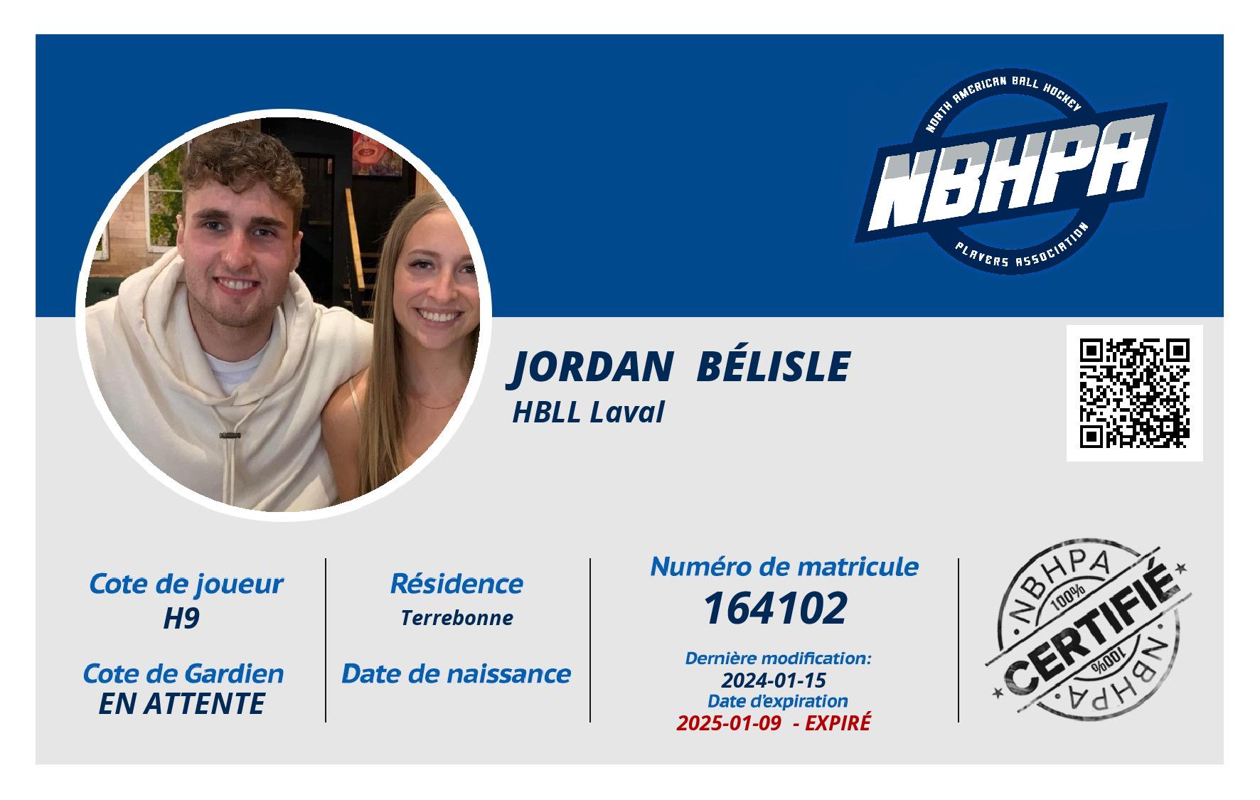 Jordan  Bélisle