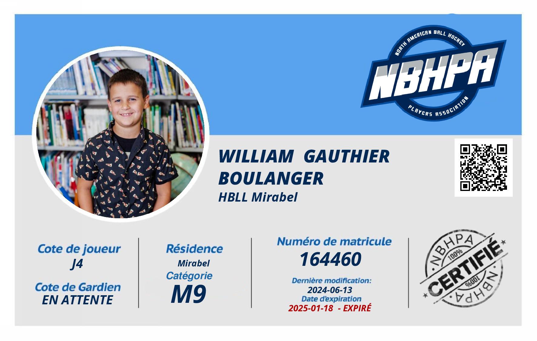 William  Gauthier Boulanger 