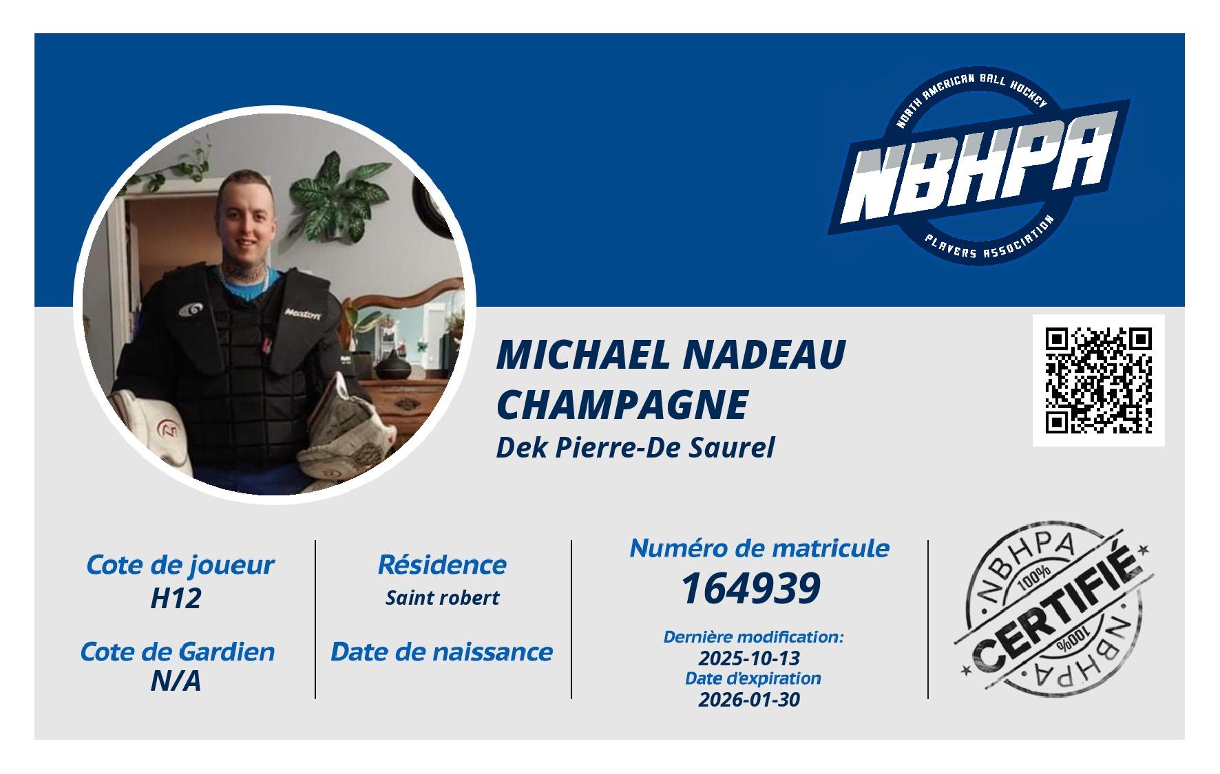 Michael Nadeau champagne