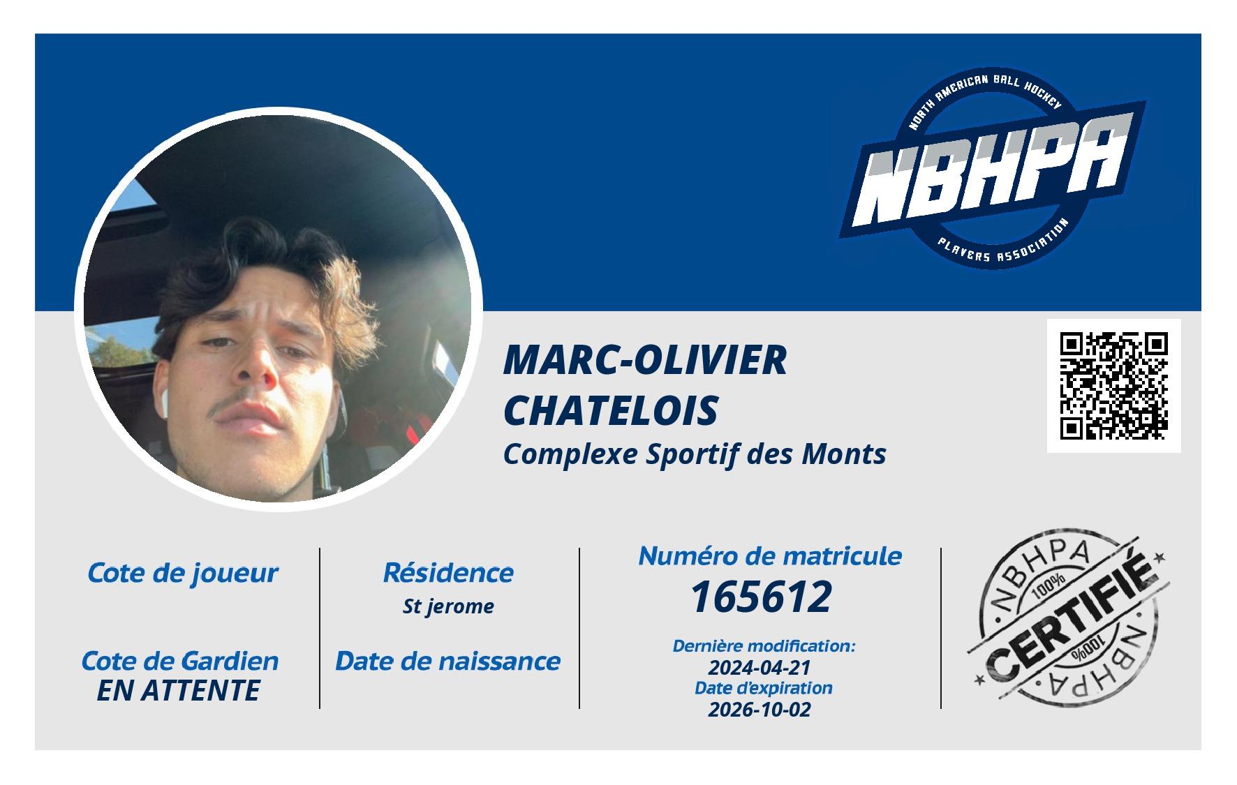 Marc-Olivier  Chatelois