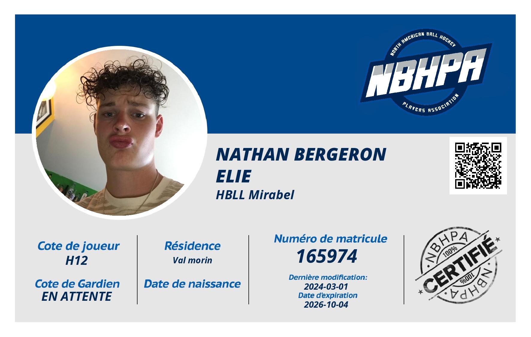 Nathan Bergeron elie