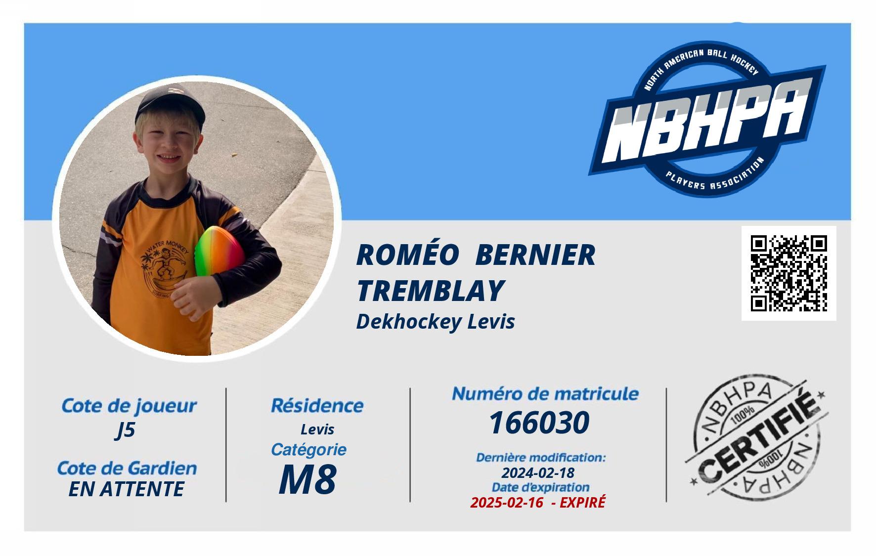 Roméo  Bernier Tremblay 