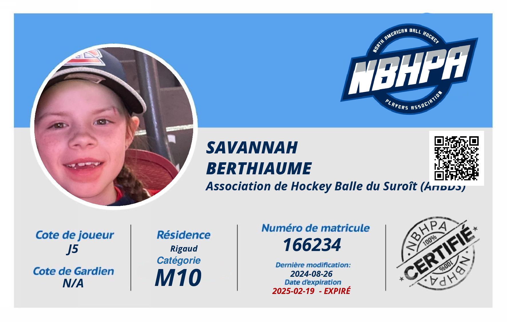Savannah  Berthiaume 