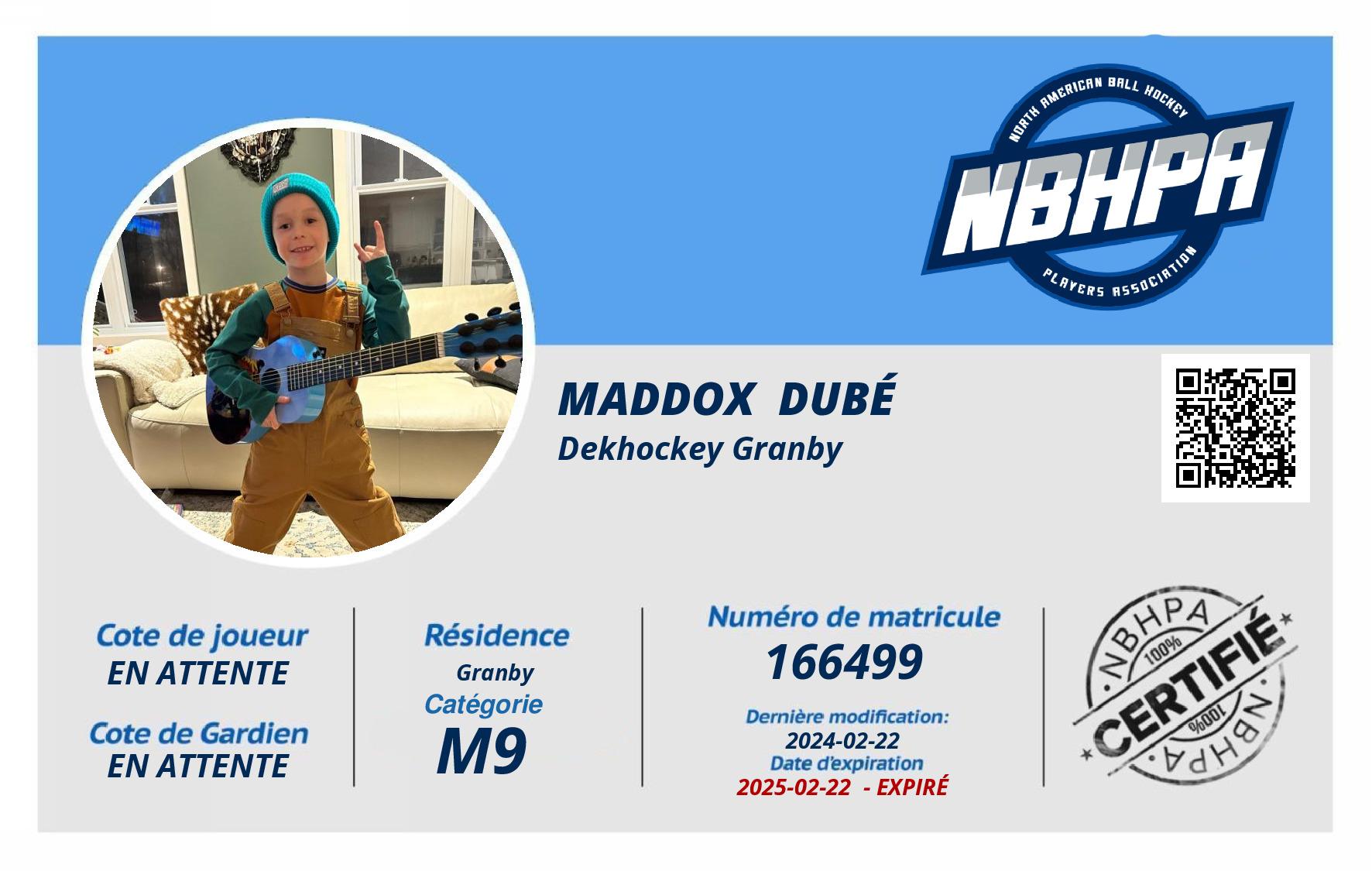 Maddox  Dubé