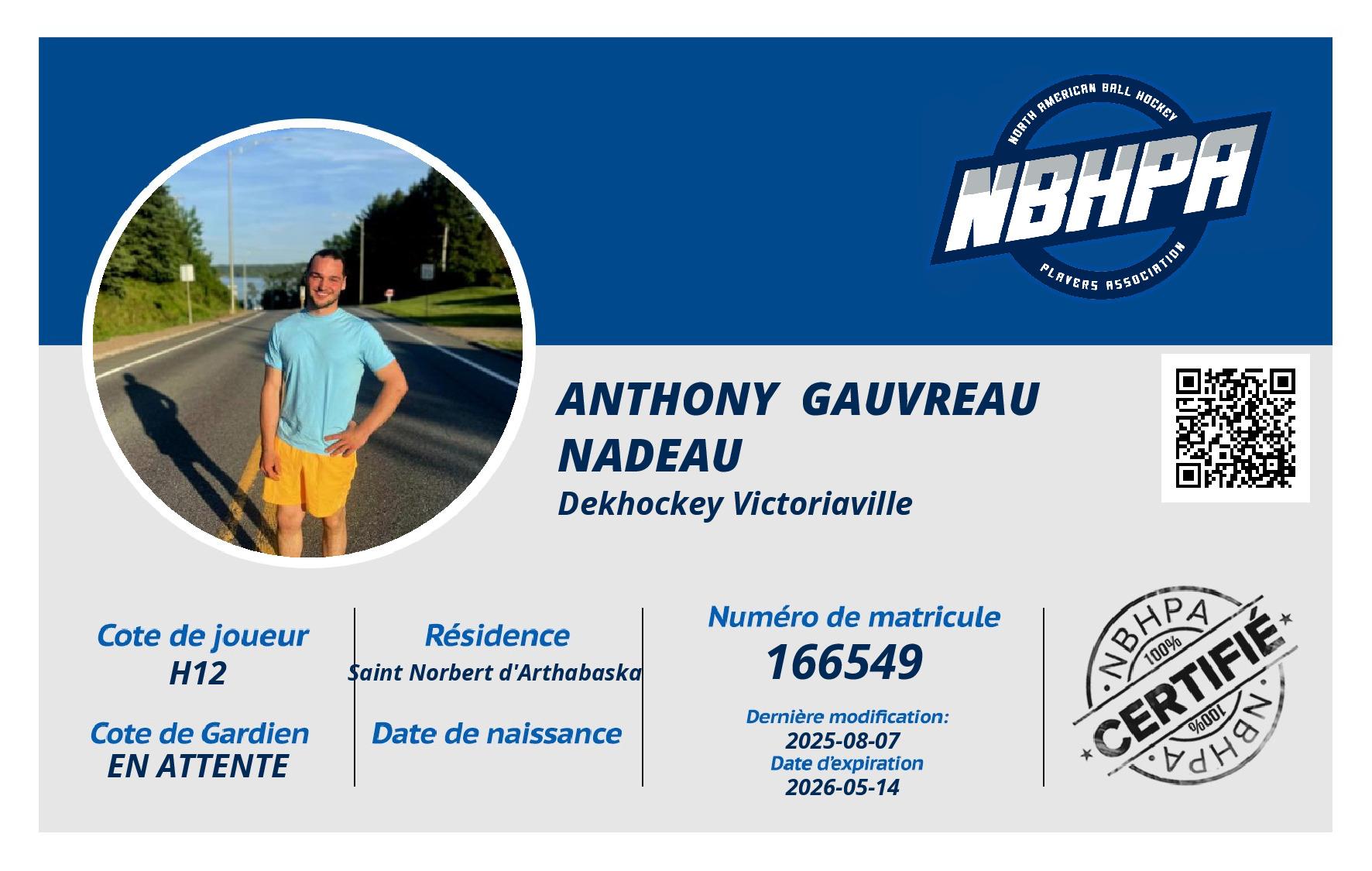 Anthony  Gauvreau Nadeau 