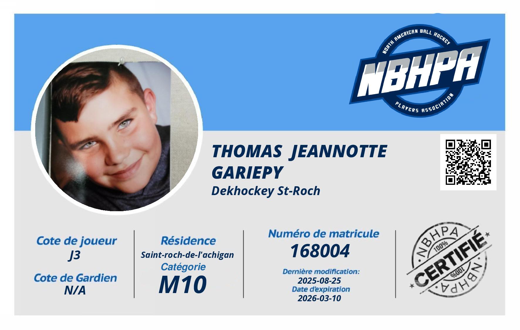 Thomas  Jeannotte Gariepy 