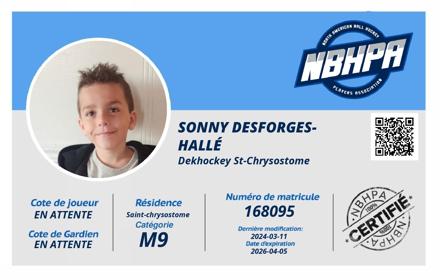 Sonny Desforges-Hallé 
