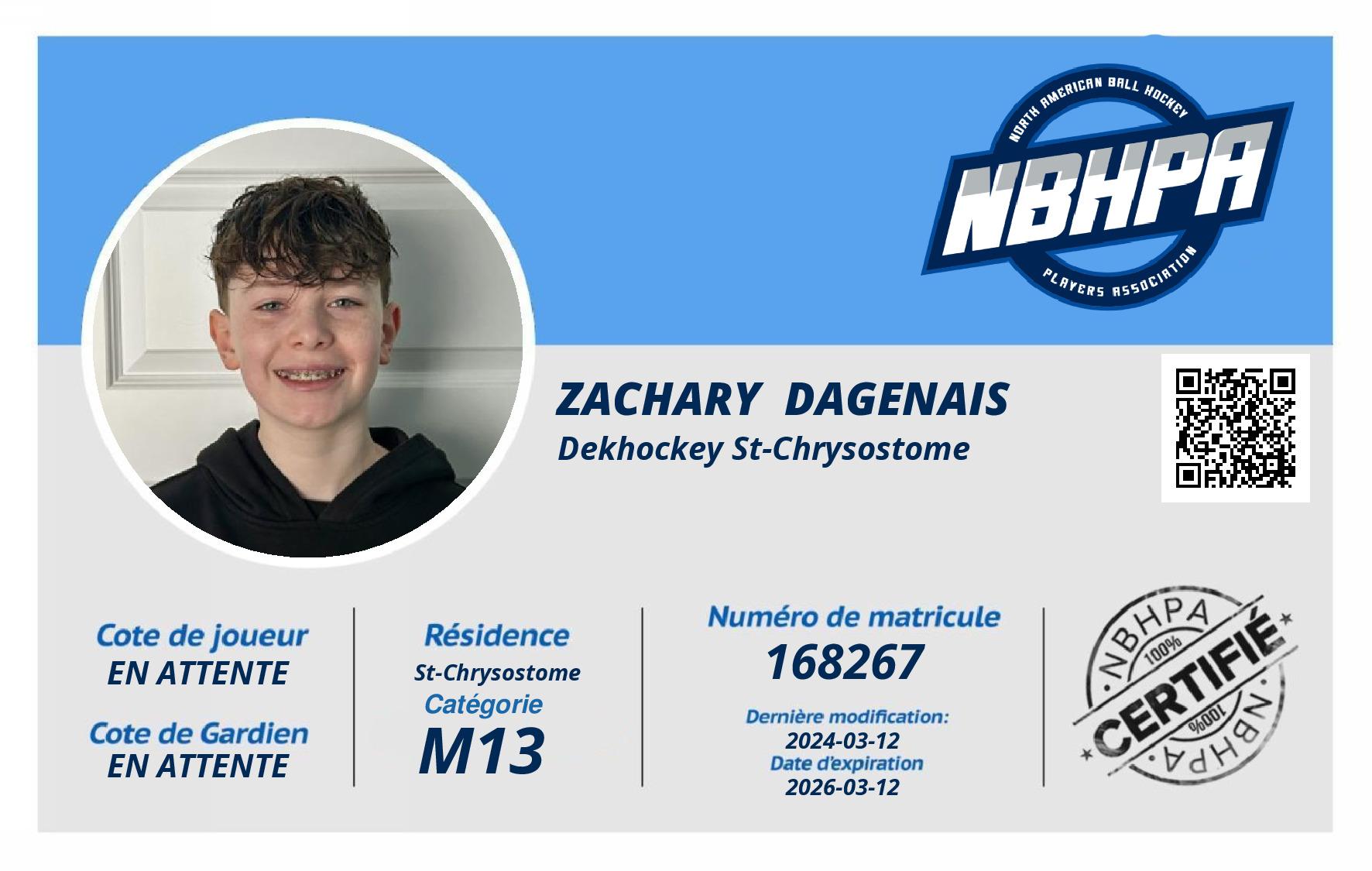 Zachary  Dagenais 