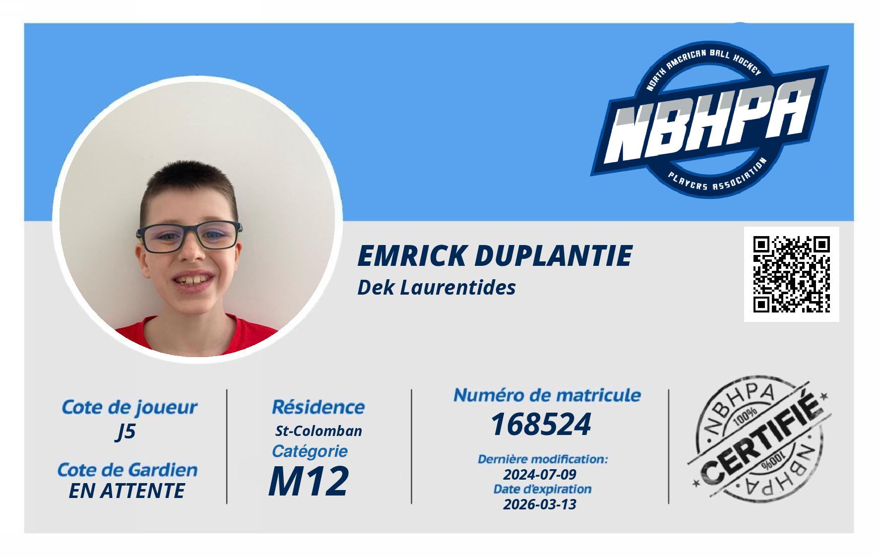 Emrick Duplantie 