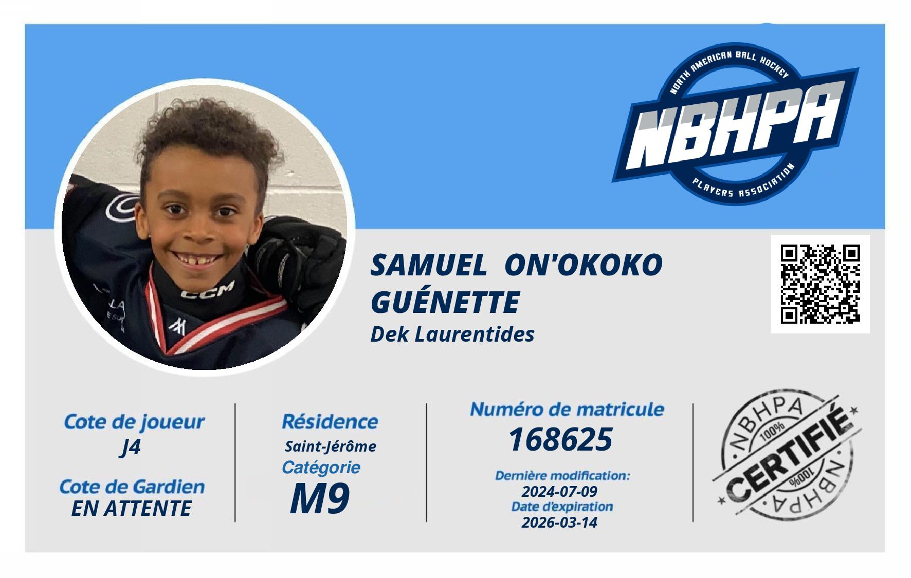 Samuel  On'Okoko Guénette