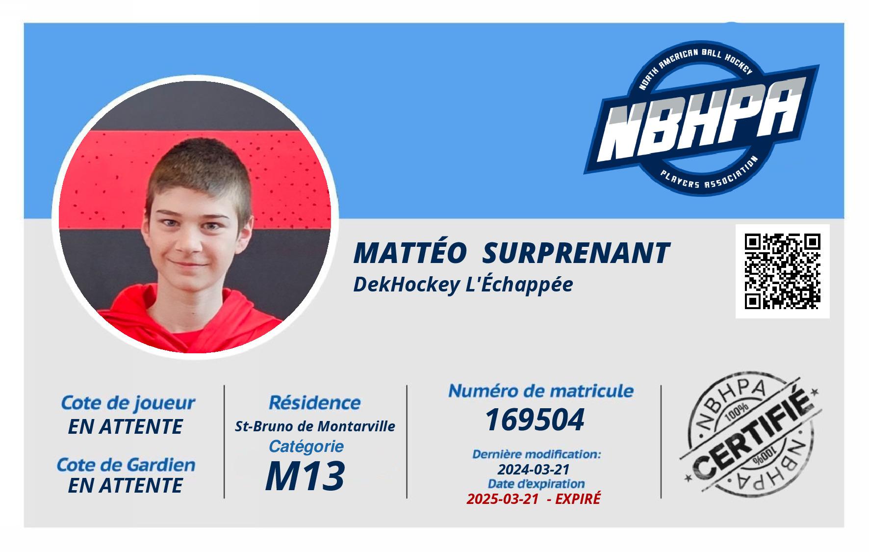Mattéo  Surprenant