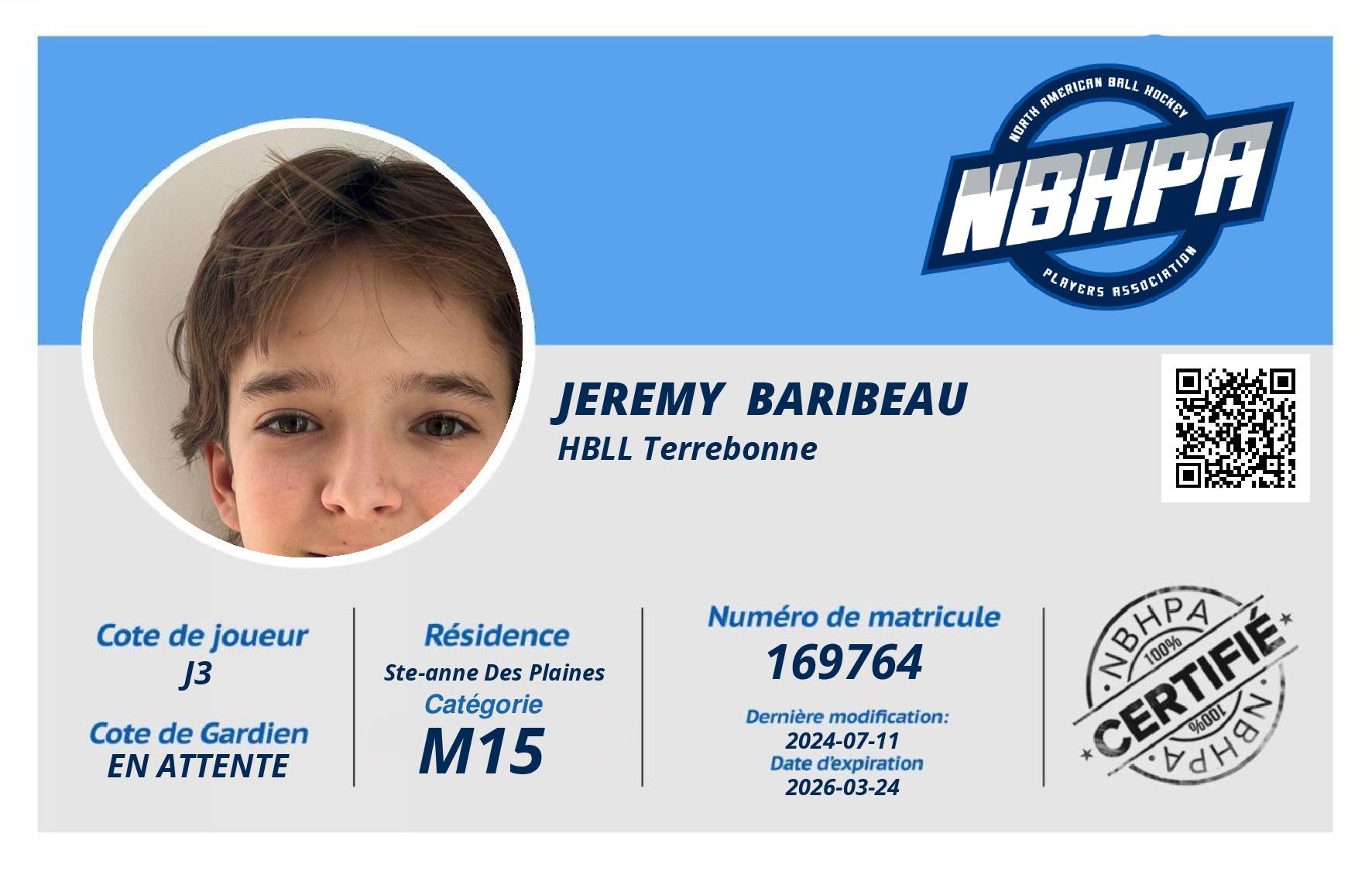 Jeremy  Baribeau