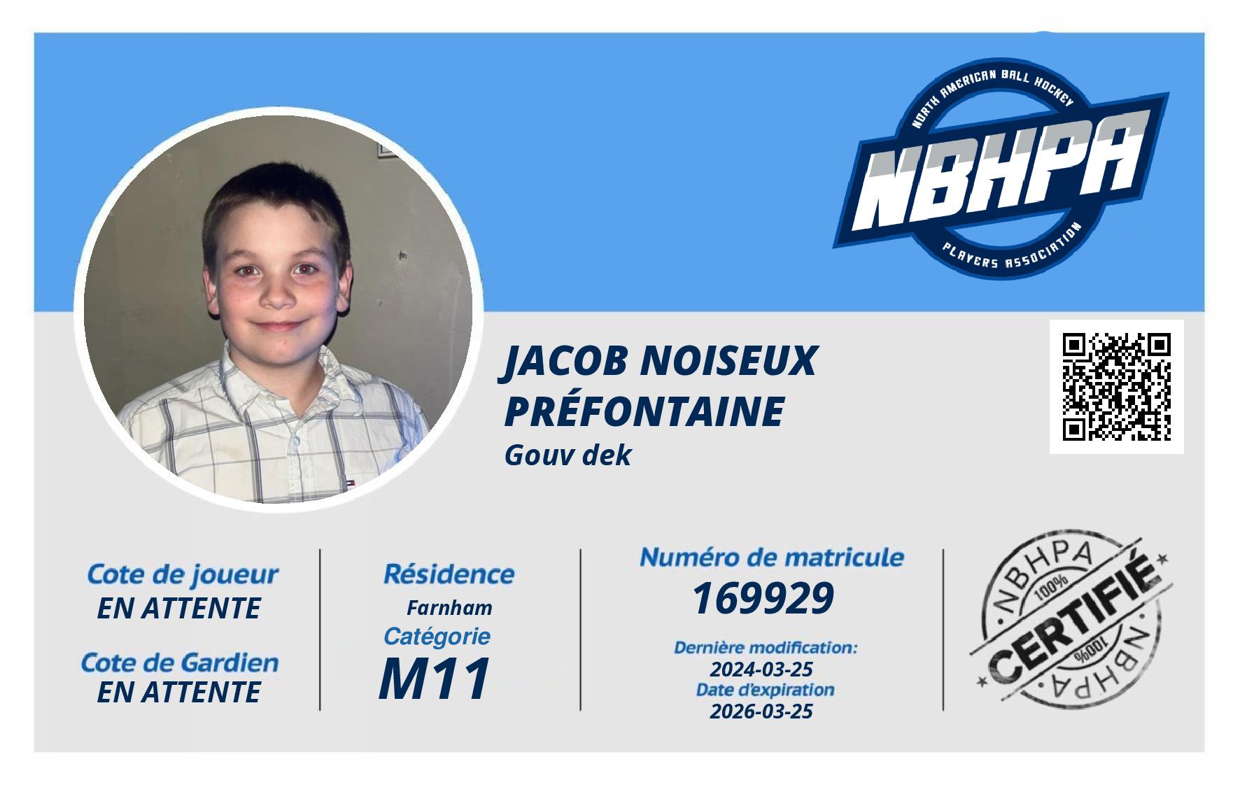 Jacob Noiseux Préfontaine