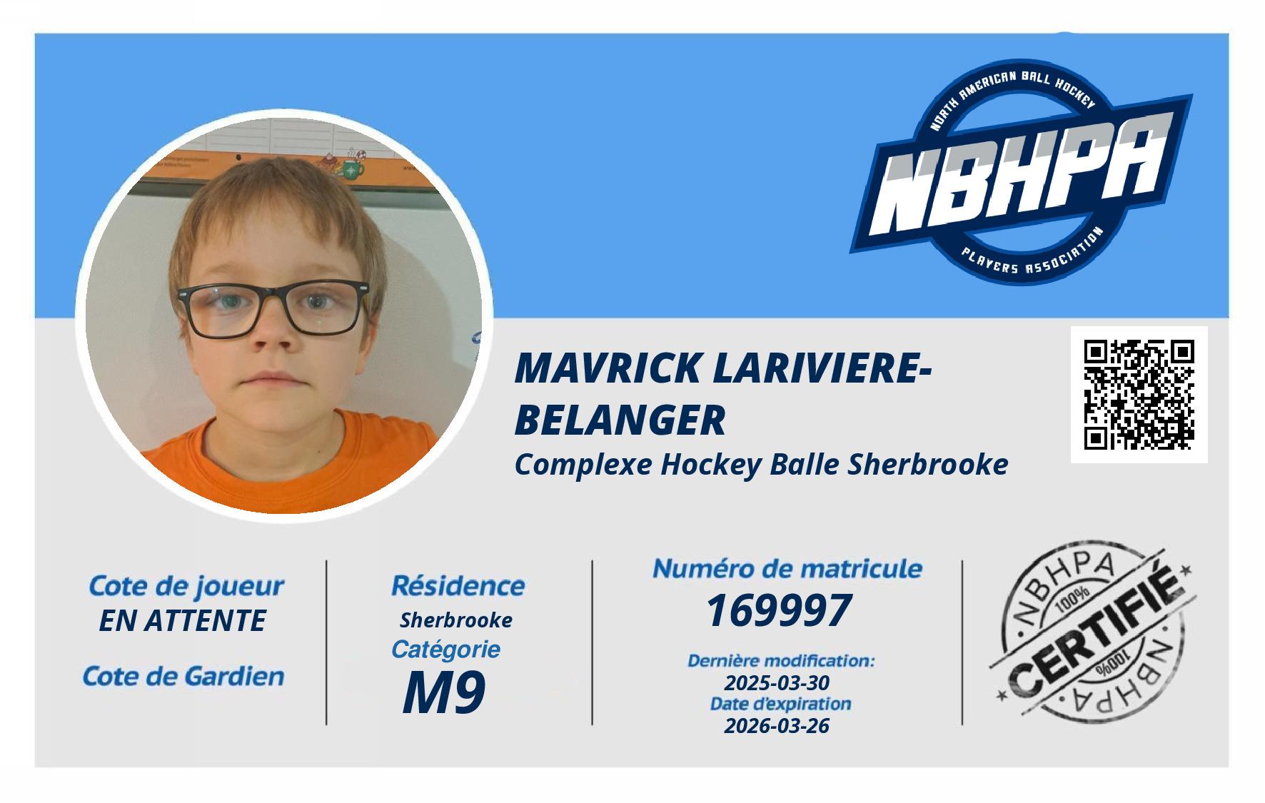 Mavrick Lariviere-Belanger 
