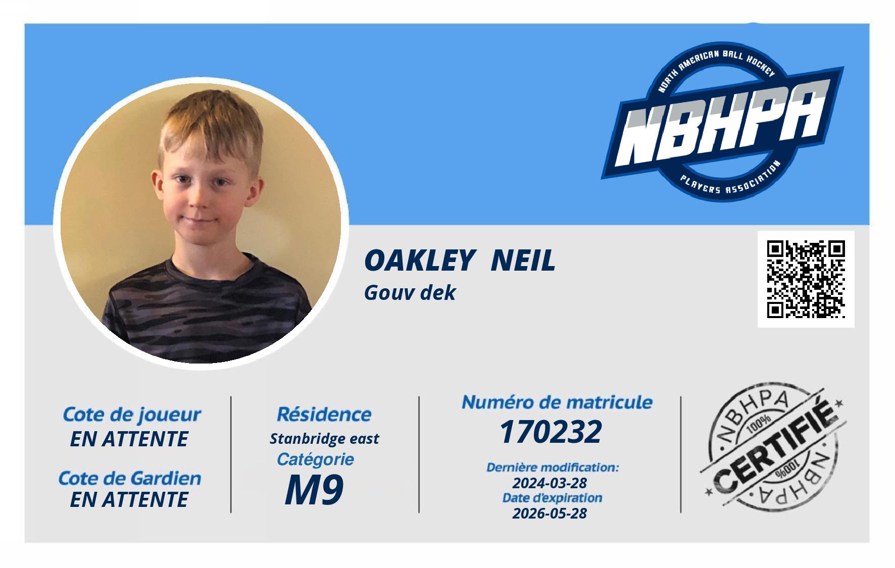 Oakley  Neil