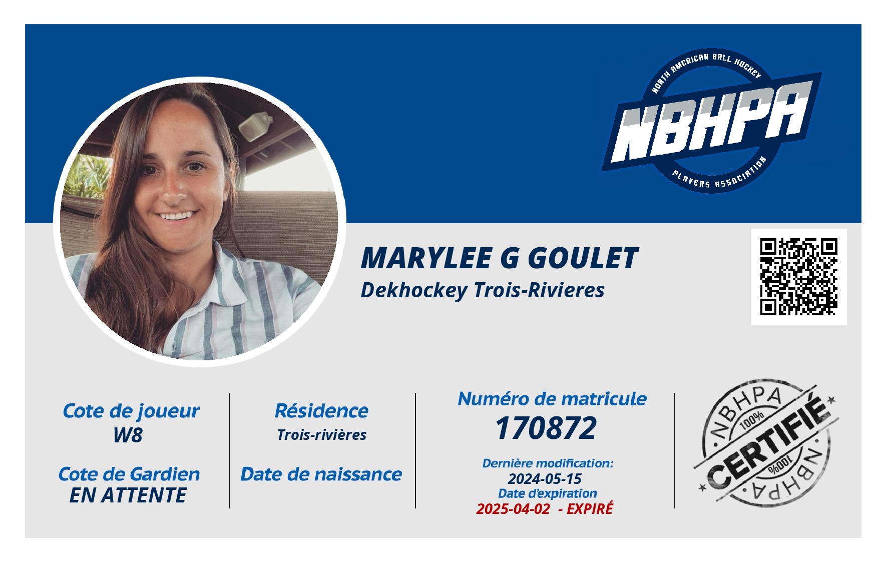 Marylee G Goulet