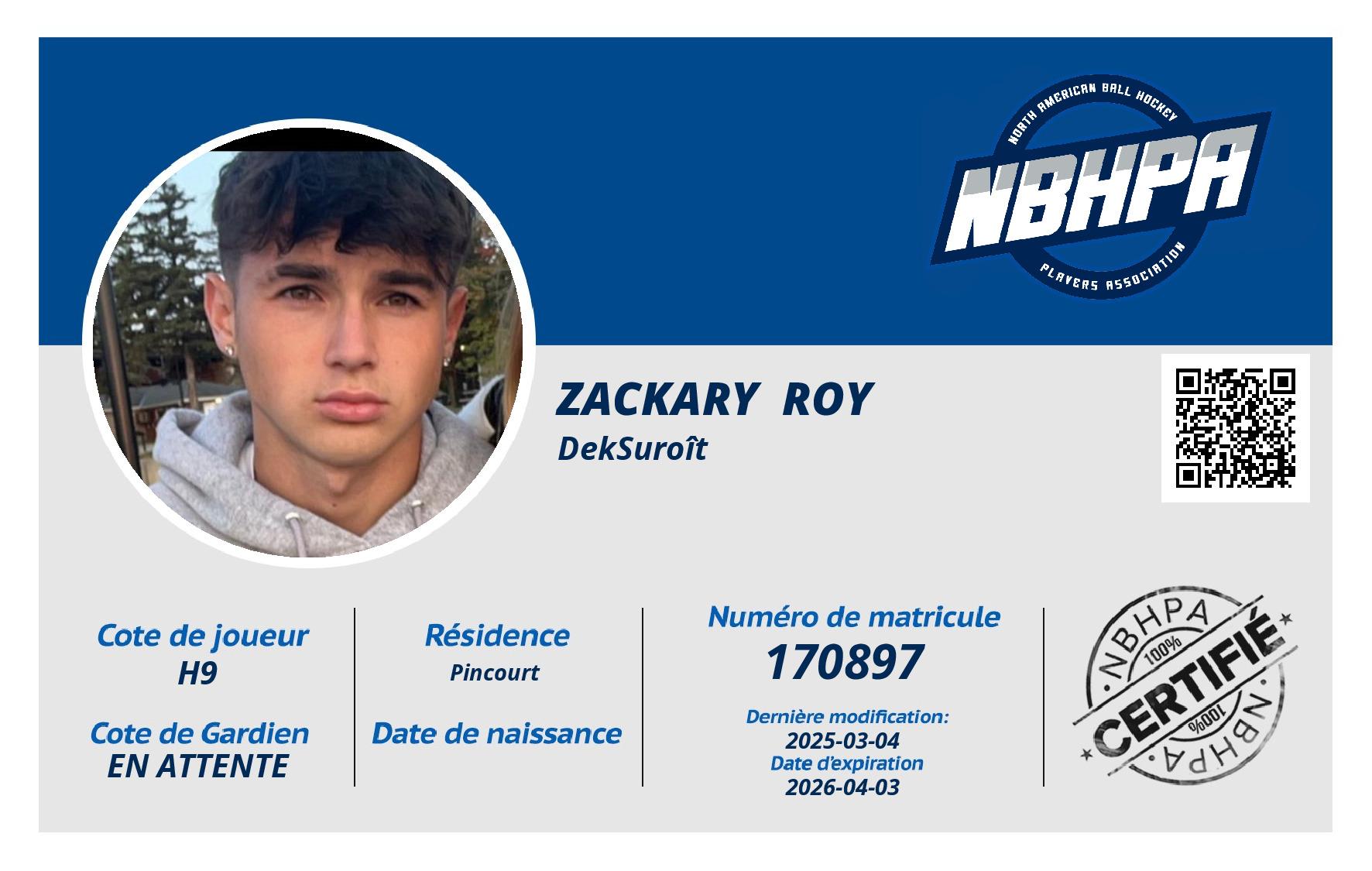 Zackary  Roy