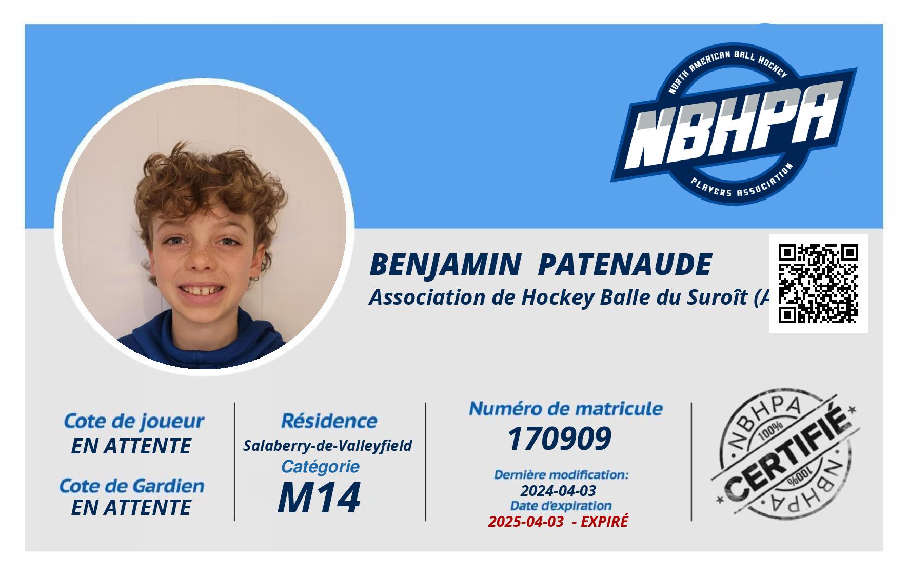Benjamin  Patenaude 