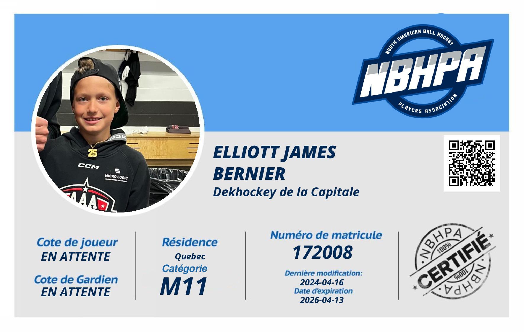 Elliott James  Bernier