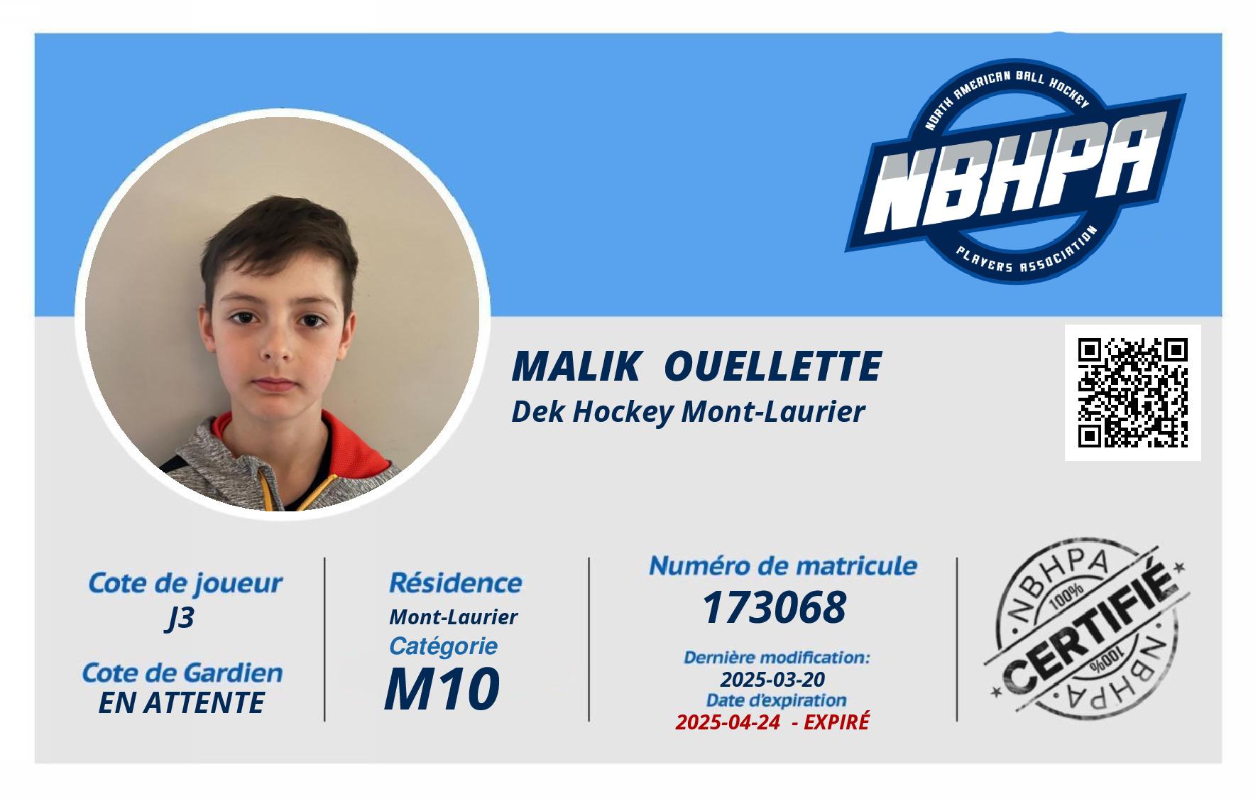 Malik  Ouellette 