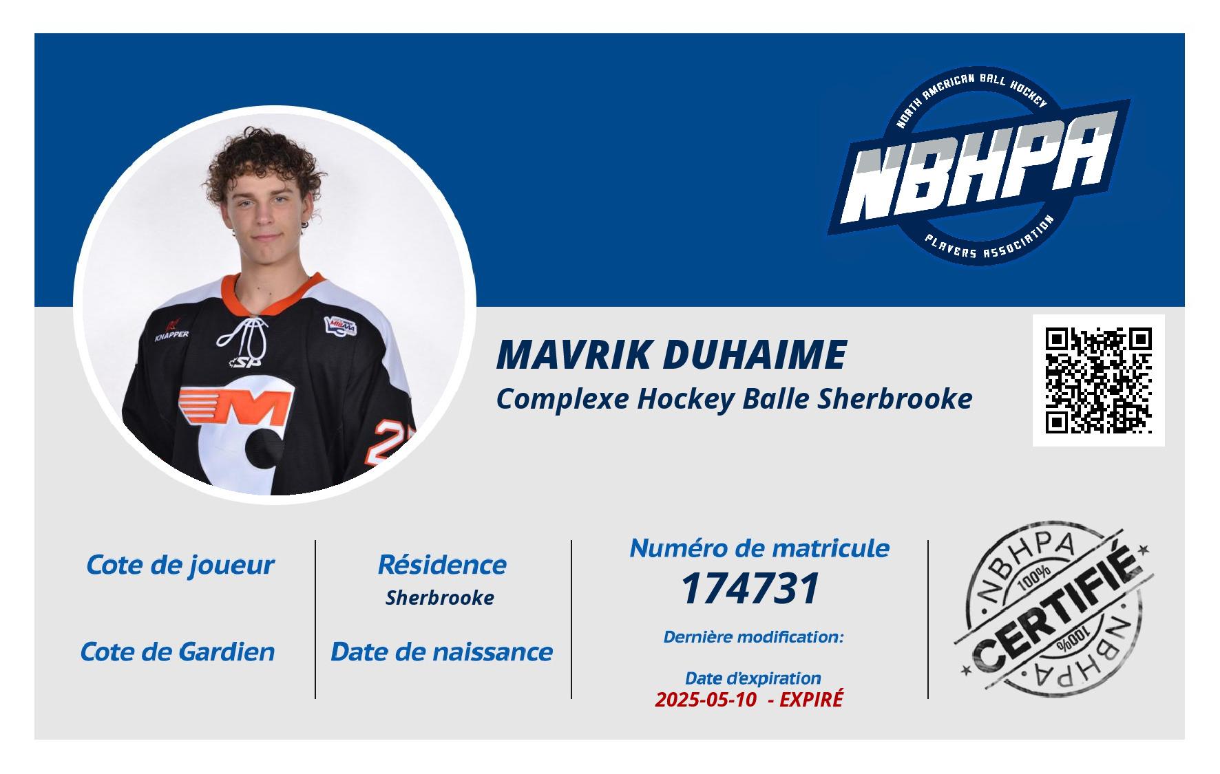 Mavrik Duhaime