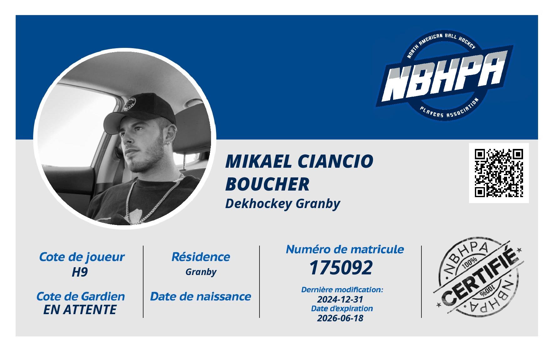 Mikael Ciancio boucher