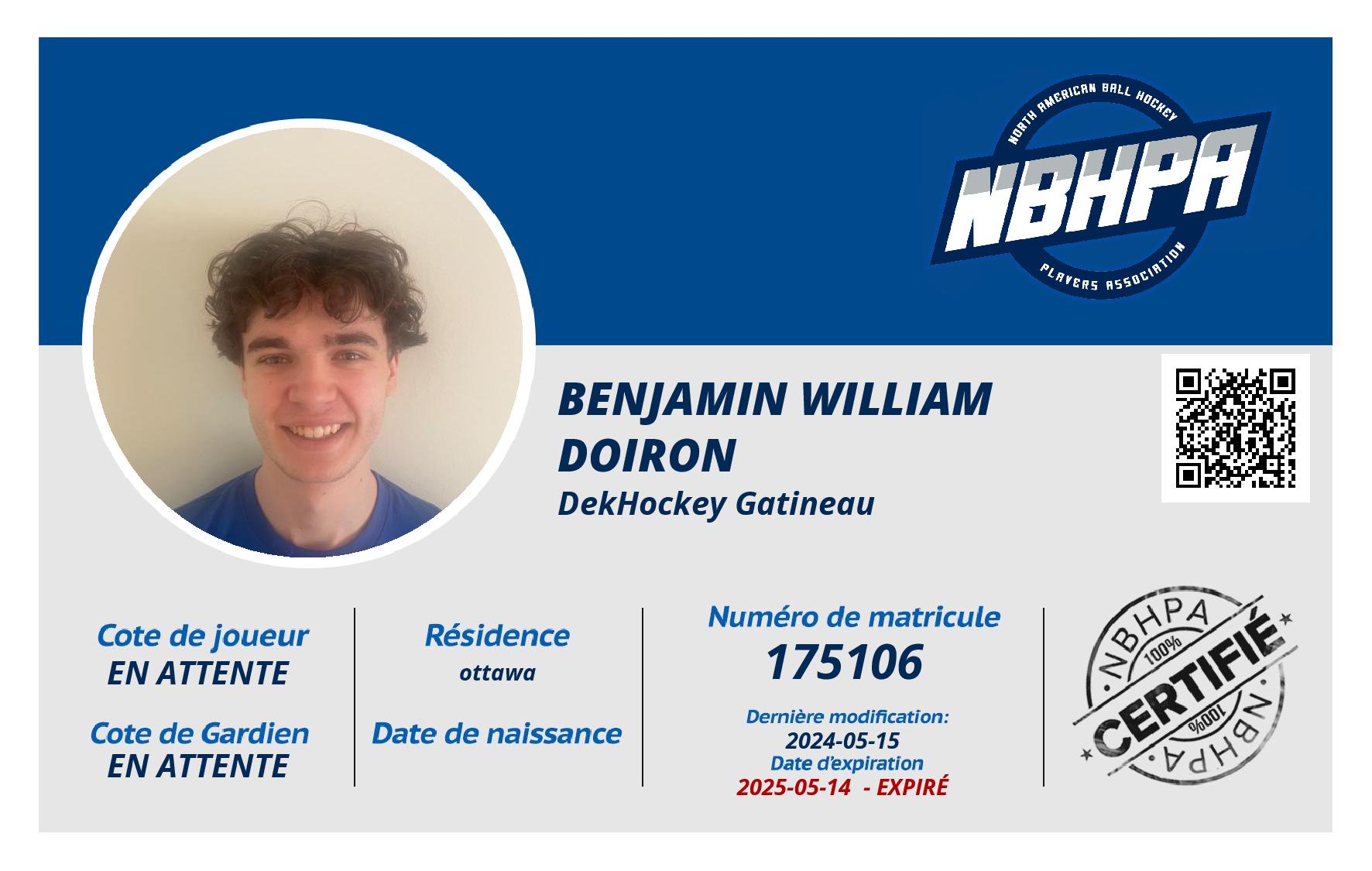 Benjamin William Doiron