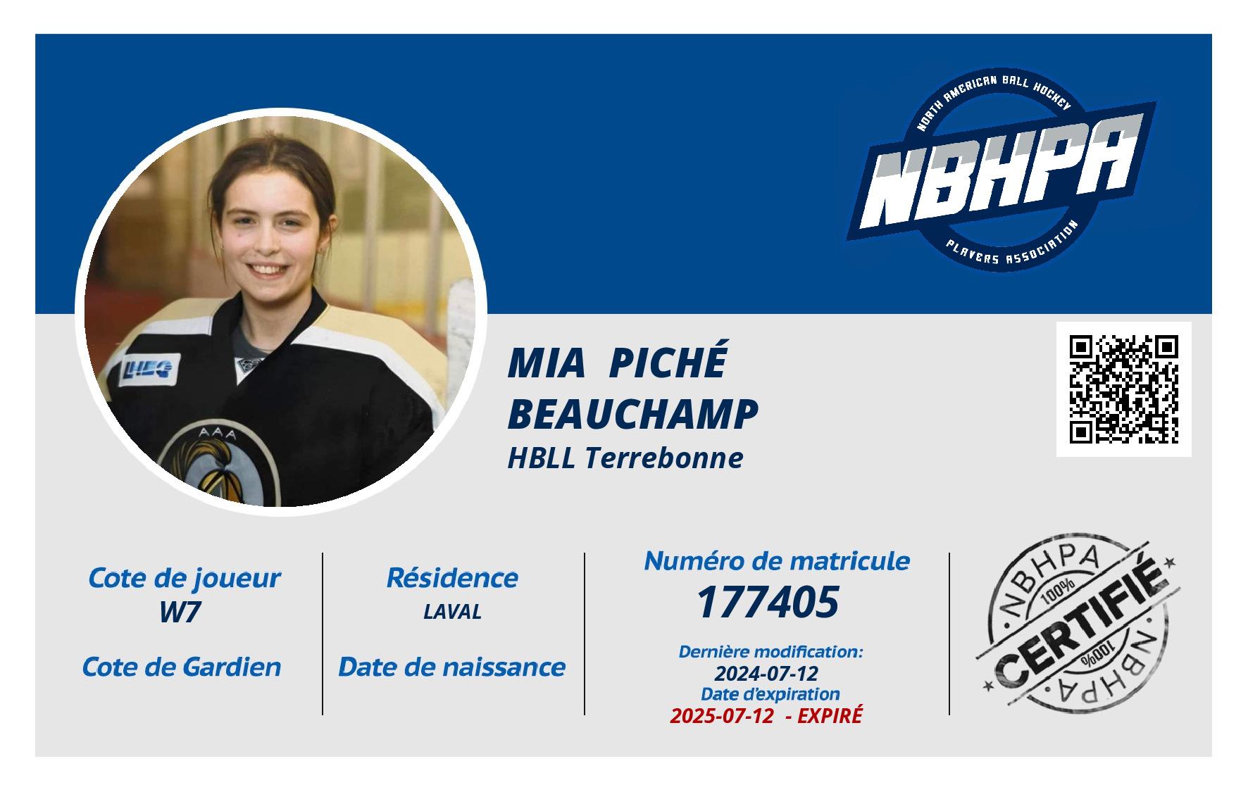 Mia  Piché Beauchamp