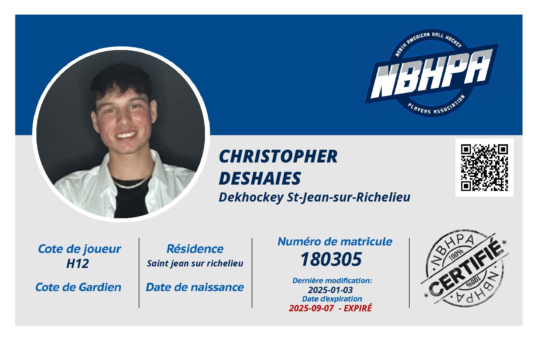 Christopher  Deshaies 
