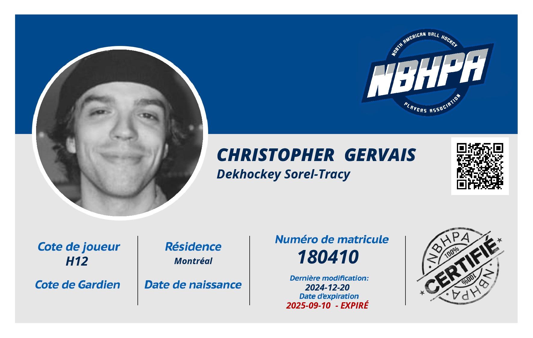 Christopher  Gervais