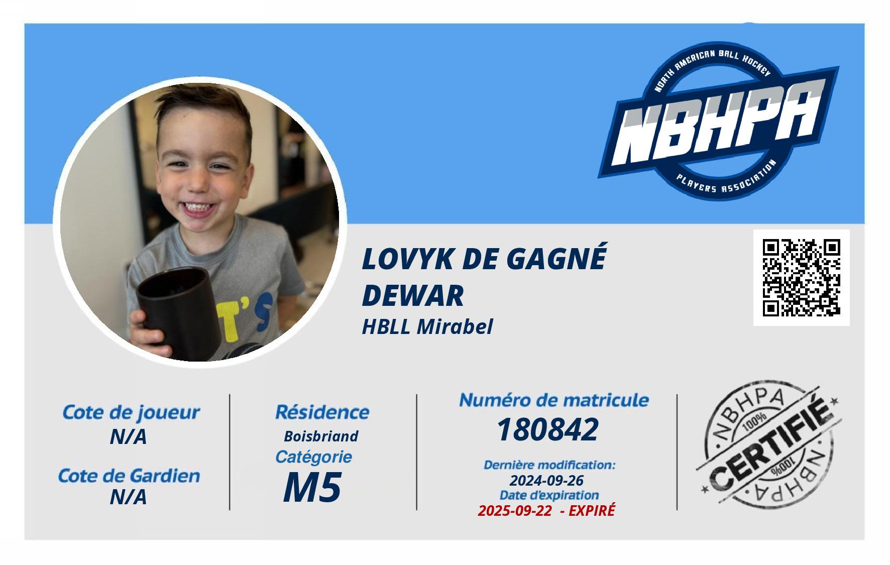 Lovyk De Gagné Dewar