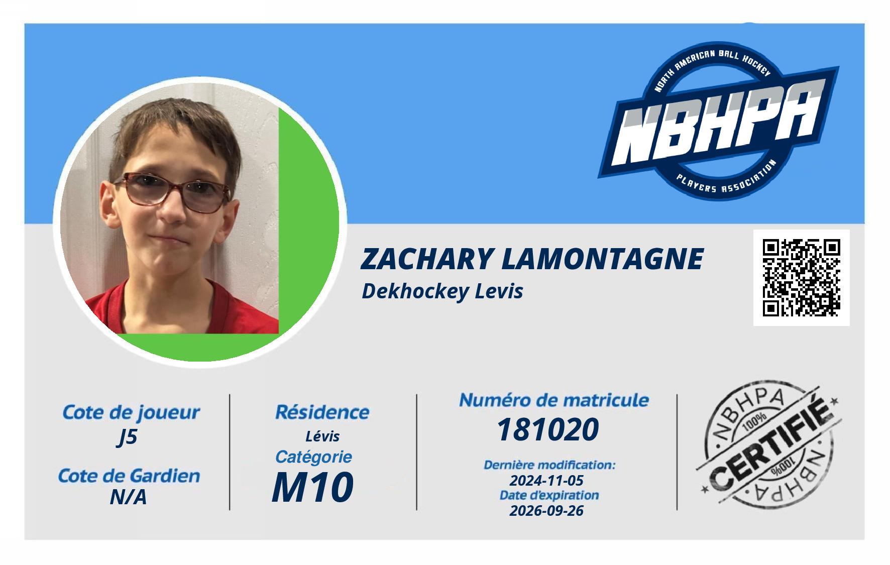 Zachary Lamontagne