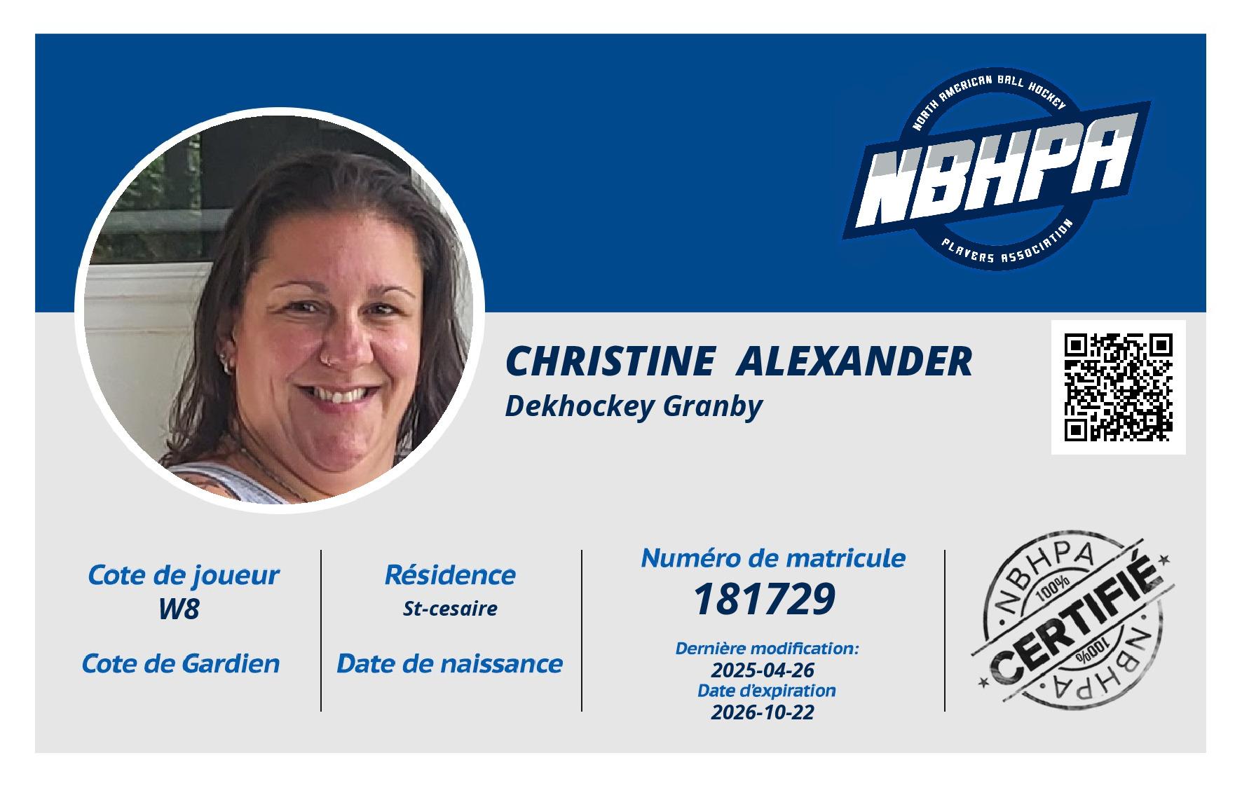 Christine  Alexander 