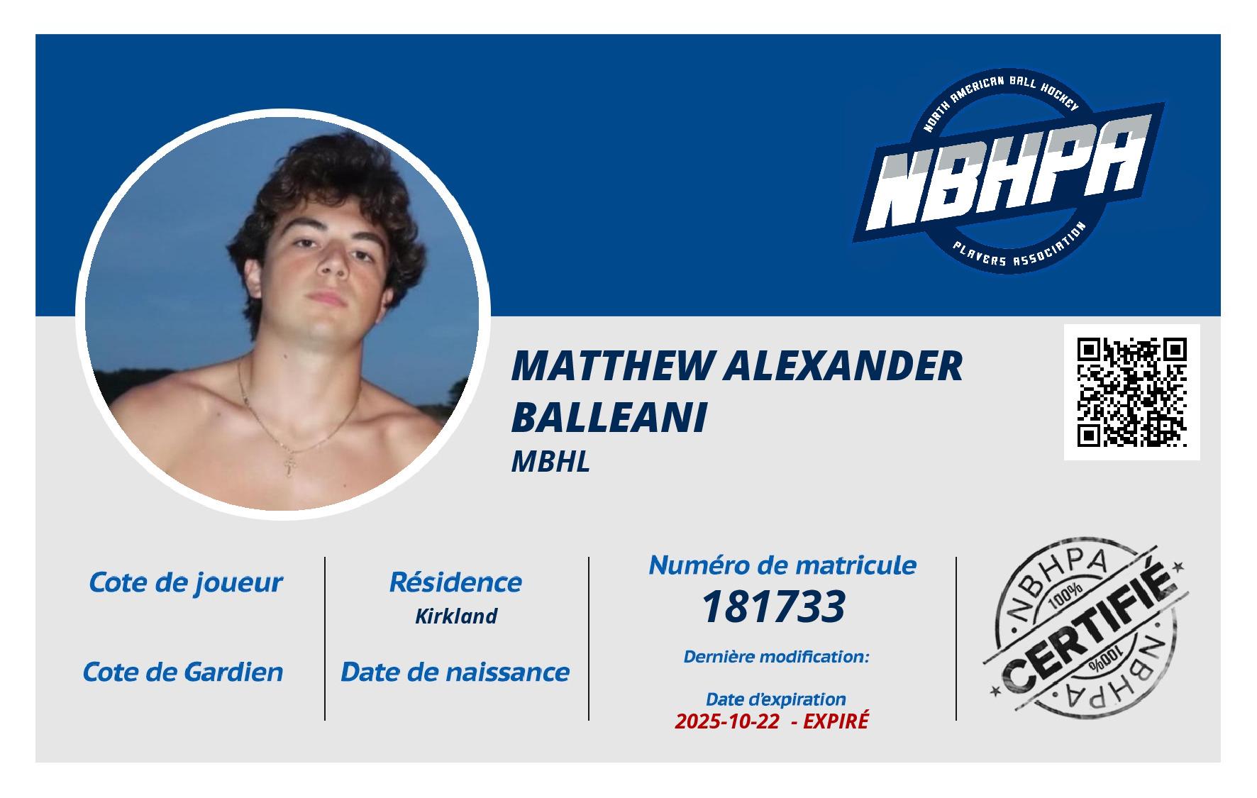 Matthew Alexander Balleani