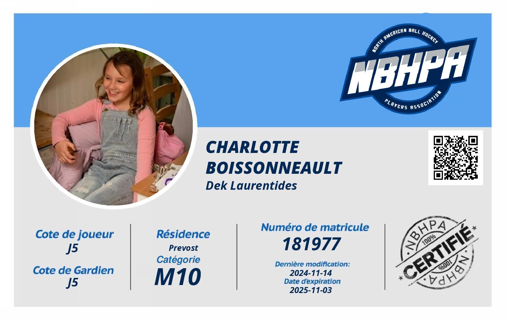 Charlotte  Boissonneault