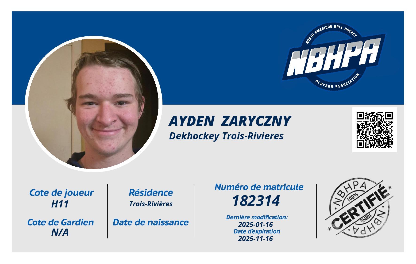 Ayden  Zaryczny 