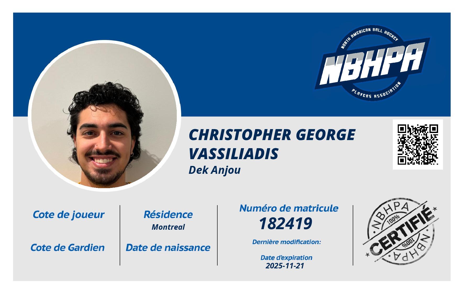 Christopher George Vassiliadis
