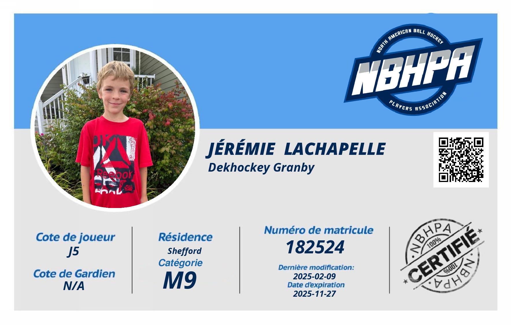 Jérémie  Lachapelle 
