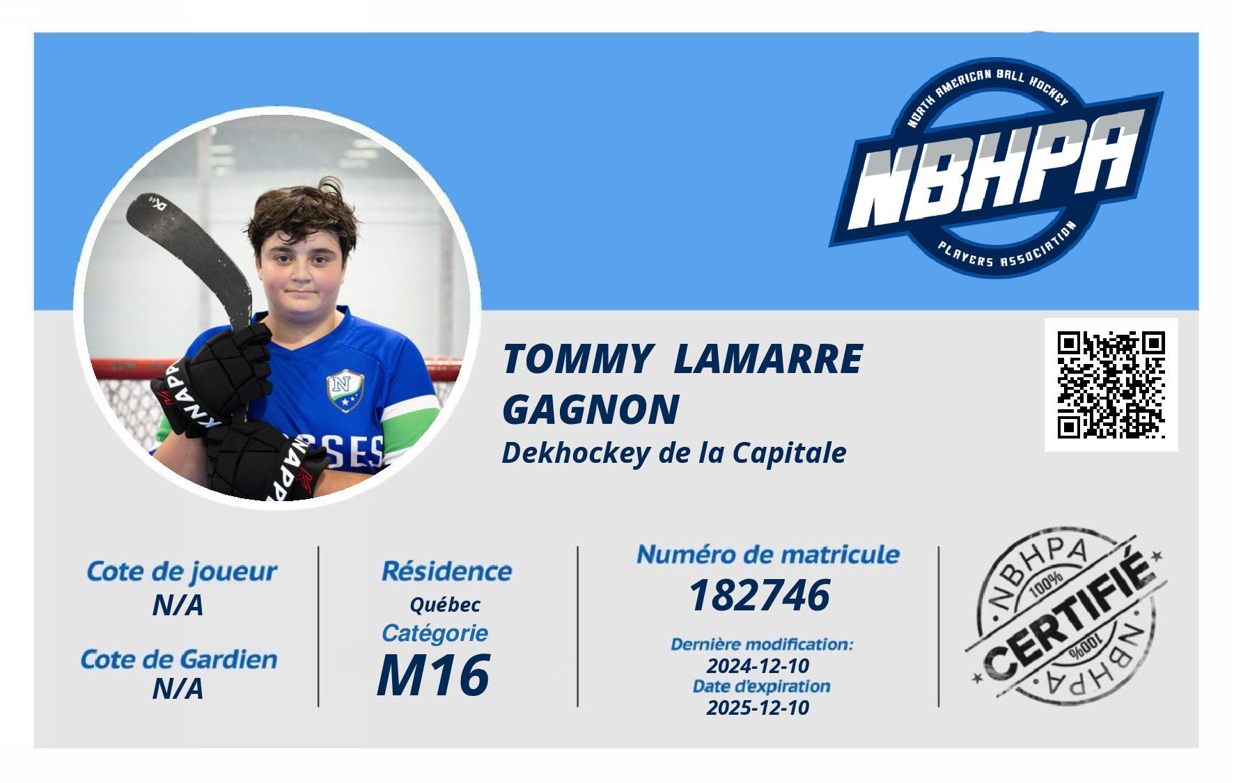 Tommy  Lamarre Gagnon 