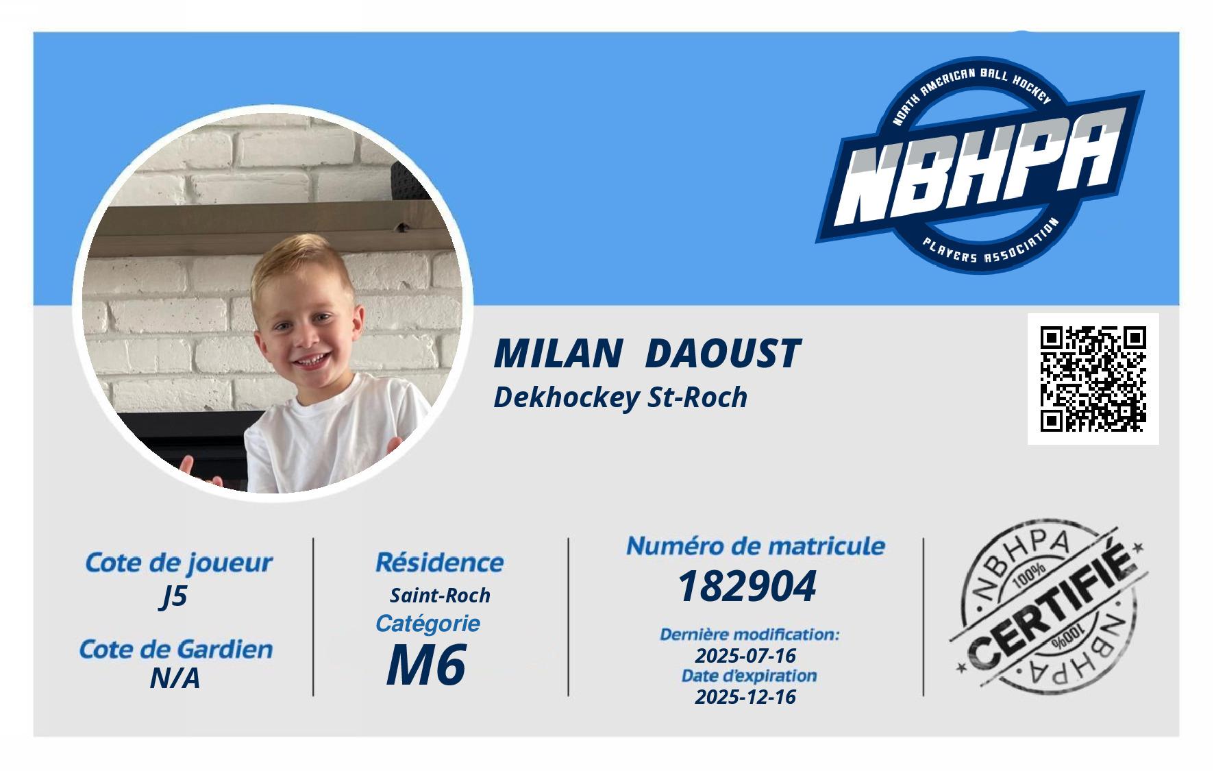 Milan  Daoust 
