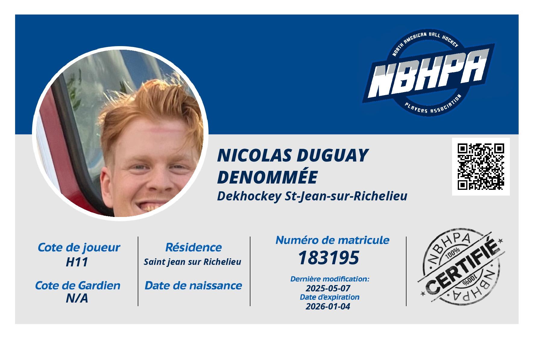 Nicolas Duguay Denommée