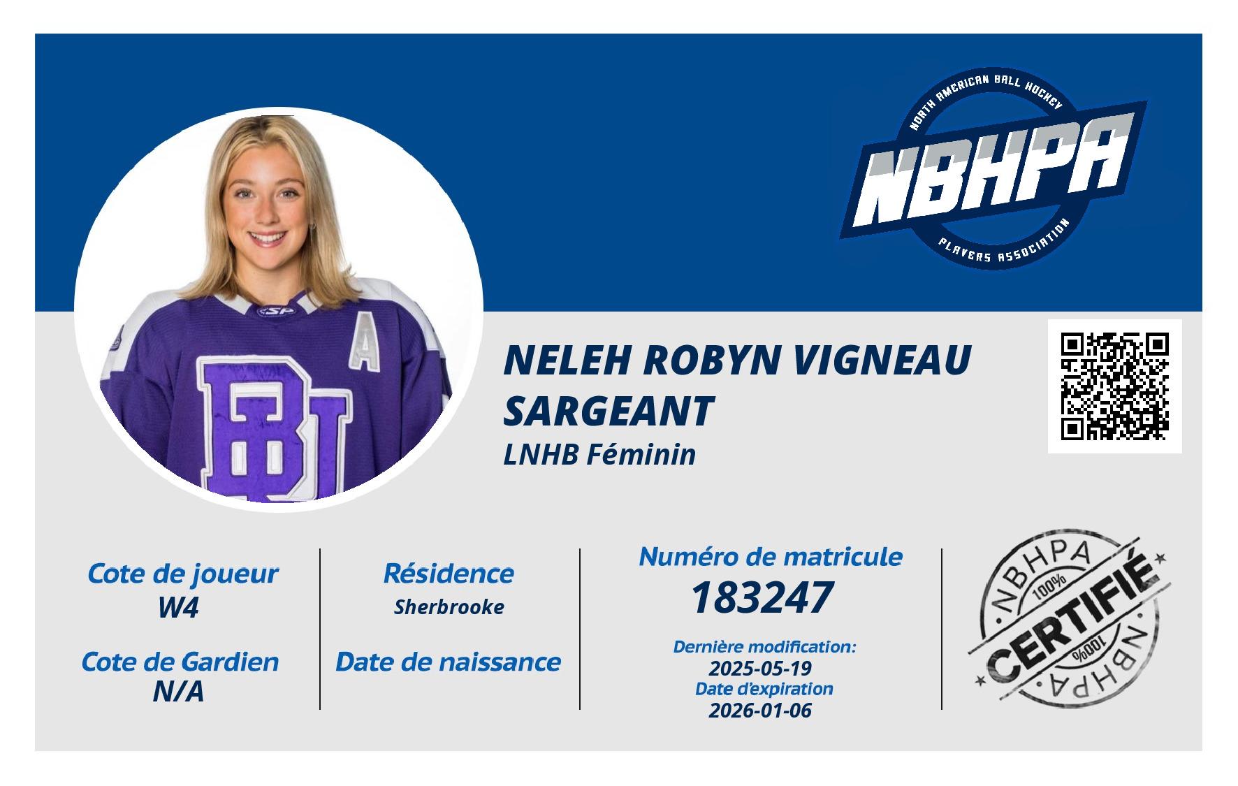 Neleh Robyn Vigneau Sargeant 