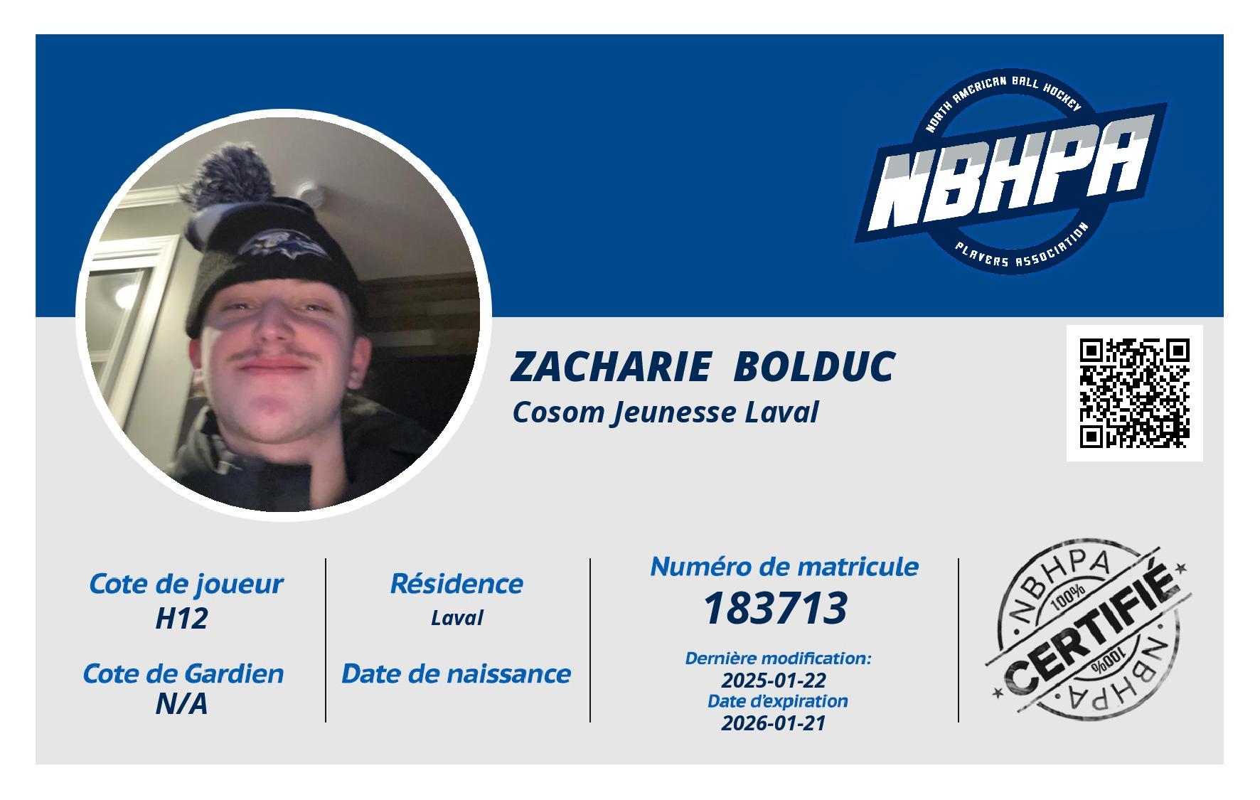 Zacharie  Bolduc