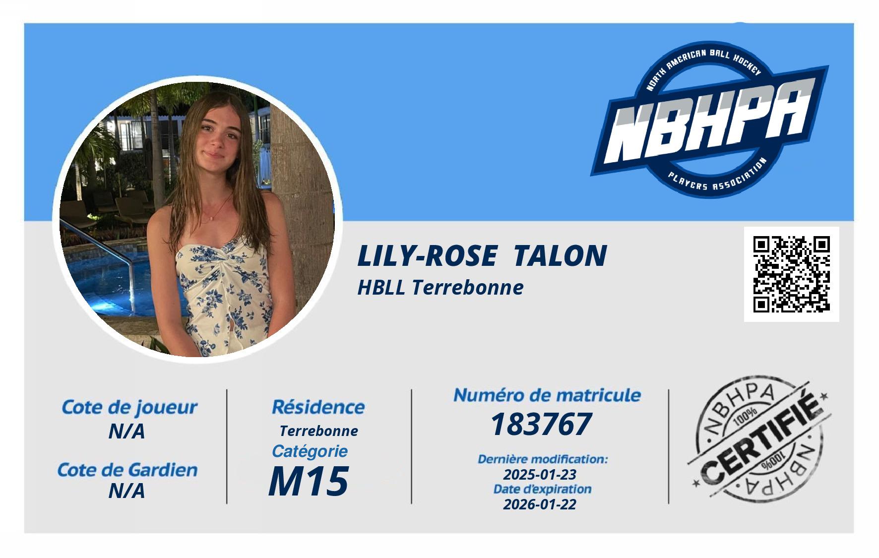 Lily-Rose  Talon 