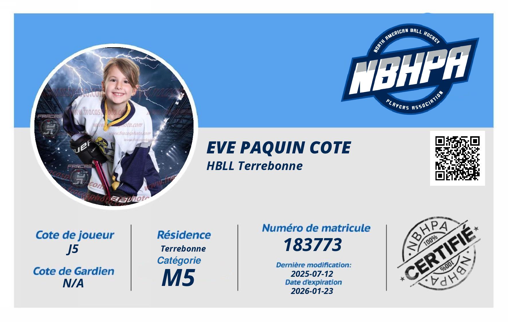 Eve Paquin cote