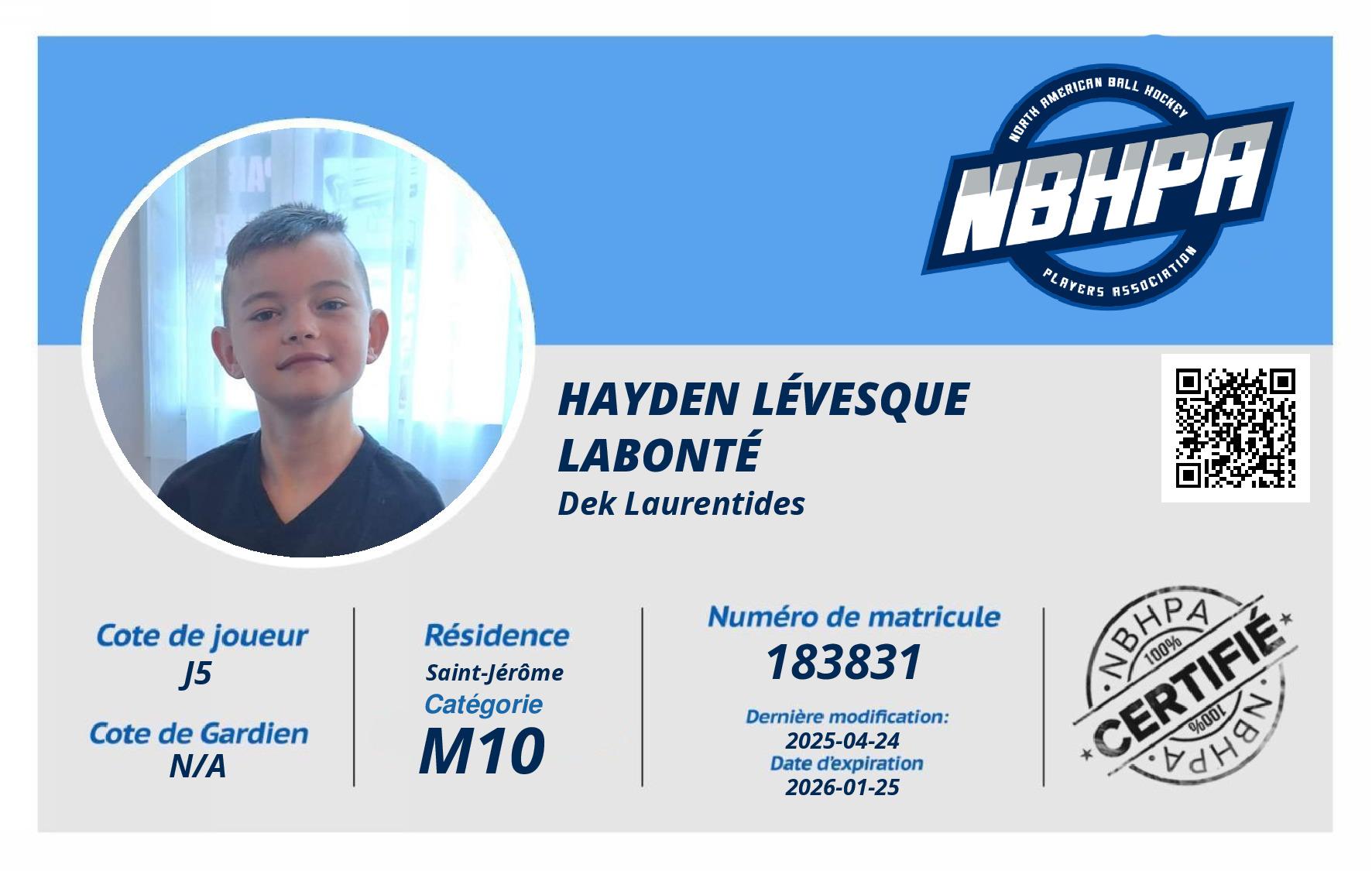 Hayden Lévesque Labonté 